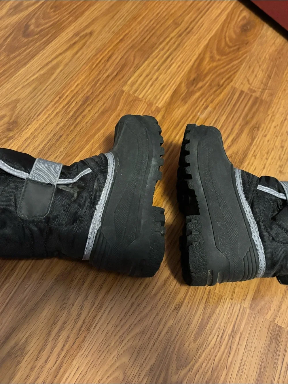Kids Black Winter Snow Boots - Insulated Waterproof Warm Lining